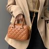 2025 Primavera y Verano Nuevo Nicho Fragante Romboidal Cadena Bolso Almohada Moda Portátil Hombro Cruzado Bolso Bowling