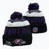 Comércio Exterior Atacado Chapéus de Lã com Pompons de Pelo, Gorros de Tricô da NFL, Chapéus da Moda Tendência Quentes para Outono e Inverno para Homens e Mulheres
