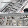 Divisória de Armazenamento para Gaveta de Joias Bandeja de Veludo com Divisórias para Brincos, Piercings, Anéis, Colares e Caixas para Venda por Atacado