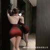 Lencería Sexy Ropa de Dormir Cheongsam Vestido Bodycon Puro Deseo Qqny Tentación Ropa de Dormir Conjunto de Coqueteo Sin Quitarse para Mujeres