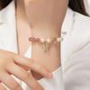 Cadena de cristal de fresa natural para mujer con temperamento, candado de amor, para novias, transferencia, reclutamiento, flor de durazno, abeja, pulsera de cristal
