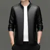 Nueva Chaqueta de Cuero Pu Haining para Hombre Otoño e Invierno, Chaqueta tipo Papá de Piel de Oveja, Chaqueta de Cuero para Hombre de Mediana Edad con Forro Polar, Abrigo Engrosado y de Corte Holgado