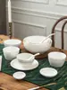 Conjunto de Tigelas Cerâmicas para Jantar com Borda Dourada para Casa, Conjunto de Tigela e Prato de Nova Porcelana, Louça, Tigela de Arroz de 4,5 Polegadas, Tigela para Sopa de Macarrão