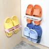 Estante para Zapatillas de Baño Listo para Usar sin Taladro Almacenamiento de Zapatillas para Inodoro Dormitorio Hogar Montado en Pared Drenaje Estante de Almacenamiento Multifuncional