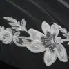 Véu longo com cauda para noiva com acabamento em renda, acessório para vestido de noiva, véu estilo catedral off-white
