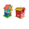 Exportar para Amazon Casa de Pássaros de Madeira DIY Montagem Casa de Pássaros Produto Criativo Atacado Pintada com Grafite Ninho de Pássaros Casa de Pássaros de Madeira