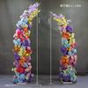 Adereços de casamento buzina buzina arco de flores caminho liderança palco terno prateleira acabada curva fundo de casamento ao ar livre
