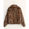 2026 Estilo nuevo transfronterizo europeo y americano AliExpress abrigo de felpa con estampado de leopardo y solapa de moda original para mujer