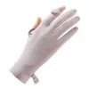 Guantes de Protección Solar de Verano, Seda de Hielo Anti-UV para Ciclismo y Conducción al Aire Libre, Transpirables Antideslizantes con Cubierta Táctil para Pantalla