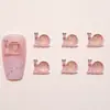 Nuevo Modelo Animal Caracol Dibujo Animado Accesorios Luminosos para Uñas Resina Piezas Pequeñas Aretes DIY Accesorios para Decoración de Uñas