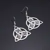 Nuevos Pendientes Colgantes Triangulares Huecos de Acero Inoxidable de Moda, Joyería de Oreja Exagerada Hip-Hop Personalizada, Transfronterizo