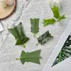 Folhas Octogonais Simuladas, Folhas de Planta Verde Simuladas de Três Pontas, Acessórios de Folha Simulada para DIY, Folhas Artificiais de Planta Verde
