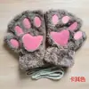 Luvas de Garra de Gato Pelúcia Meio Dedo Patas de Urso Luvas Sem Dedos Fofas Femininas Veludo Grosso Luvas de Gola Cartoon Luvas Quentes