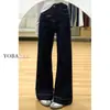 Jeans de Pierna Ancha Color Azul Oscuro Versión A para Mujer, Forro Polar Otoño e Invierno, Tallas Grandes, Adelgazantes, Cuerpo Forma de Pera, Pantalones Anchos Sueltos