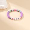 Pulsera de letras de cerámica suave colorida con cuentas hechas a mano, estilo bohemio, personalizada, con abanicos Taylor transfronterizos.