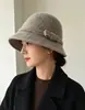 Sombrero de Pescador de Punto con Lazo Simple para Mujer Otoño Invierno Ala Corta Sombrero de Pescador para Viaje Diario Sombrero Cálido Moda Sombrero de Moda