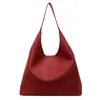 Bolso Retro de Cuero Suave para Mujer, Bolso Tote Versátil para el Hombro, para el Viaje Diario Coreano, Verano 2025