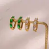 Pendientes de Moda Europeos y Americanos Elegantes Simples Joyería para Mujer Acero Inoxidable Diseño de Nicho Circonita Pendientes de Bambú Hebillas de Oreja
