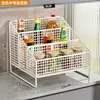 Estante de especias de cocina, organizador de encimera para aceite, sal, salsa y vinagre, solución de almacenamiento para botellas y frascos de condimentos para el hogar