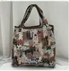 Bolsa de Compras Plegable Nueva Supermercado Transfronteriza Bolsa Tote Portátil de Tela Floral Bolsa Tote de Compras de Supermercado Bolsa de Comestibles