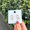 Novos Brincos de Pino Stud de Prata s925 Atacado Design de Brincos com Fivela de Metal e Corrente Estilo Frio de Celebridade da Internet para Mulheres