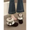 Botas de neve fofas femininas, botinhas antiderrapantes estilo Birkenstock, nova coleção de inverno 2025, com design interno que aumenta a altura e forro de fleece para aquecimento