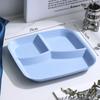 Plato cuadrado de plástico de tres compartimentos Plato para cena para el hogar Plato para desayuno Plato para fideos y frutos secos Plato para almuerzo Plato cuantitativo dividido Plato para reducir grasa Plato para comida ligera
