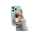 Hebilla de anillo de cuentas tridimensional a rayas estilo coreano adecuada para iPhone 17, funda para teléfono Apple 14, nuevo modelo 13, 15