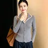 Cárdigan largo de manga larga de punto grueso estilo Chanel para mujer, nueva moda otoño/invierno, top corto de punto interior
