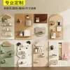Estante de pared de tablero perforado de madera maciza para sala de estar, recibidor, almacenamiento de estudio, partición decorativa creativa para el hogar
