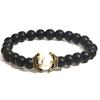 Pulsera de ojo de tigre con corona grande europea y americana, pulsera de cuentas esmeriladas de moda para hombre, joyería