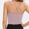 Top Esportivo de Yoga Justo para Mulheres Sexy Alças Finas Cruzadas Corrida Secagem Rápida Roupas de Fitness com Bojo 02109
