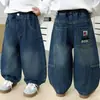 Jeans de Otoño para Niños 2026 Nuevo Estilo Guapos de Moda Pantalones Largos para Bebé Estilo Urbano Pantalones de Primavera/Otoño para Niños Modernos