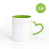 Taza de Transferencia Térmica con Asa de Corazón, Asa de Color Interior, Taza Cerámica en Blanco Personalizable para Sublimación DIY