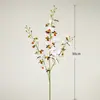 Decoración de orquídea Oncidium artificial transfronteriza, arreglo de escena de ramo de novia de 3 puntas, orquídea danzante artificial de alta gama