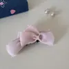 Pinza de plátano multicapa con lazo estilo coreano para primavera y verano, suave y versátil, sensación de alta gama, pinza de plátano simple y elegante
