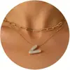 Nuevo Producto Transfronterizo de Amazon Collar con Letras de Burbuja Moda y Versátil Collar con Colgante de Pedrería Multicapa para Uso Diario