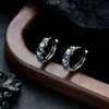 Brincos de Zircônia Transfronteiriços para Homens, Modernos e na Moda, Argolas de Orelha Personalizadas com Diamante para Mulheres, Joias de Orelha de Luxo Leve Esmeralda de Alta Qualidade