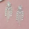 Brincos de Franja Exagerada com Strass Amazon Fashion Temperamento Feminino Luxo Europeu e Americano Comércio Exterior Transfronteiriço Brincos Joias