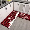 Envío Directo de Fábrica Transfronterizo Alfombra de Navidad Amazon Mayorista Felpudos Decorativos Combinación de Cocina Felpudos Edición Limitada de Navidad