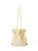 Bolso tipo cubo ligero y versátil de nailon con cordón, estilo coreano, estilo Ins, nuevo bolso de mano versátil, bolso de hombro para mujer