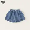 Ropa Infantil Yingsibo Verano Nuevo Pantalones Falda Pastel para Niños Mayores Pantalones Casuales Pantalones Infantiles Shorts Vaqueros para Niñas