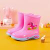 Botas de lluvia nuevas para niños de 2~8 años, botas de agua de dibujos animados para niños con algodón cálido para bebés, niños y niñas