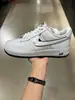 Sapatos Putian Air Force One Af1 Sapatos Brancos Co-branded Air Tênis Masculino e Feminino Trigo Couro Bovino de Primeira Camada Tênis Esportivo de Cano Baixo