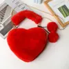 Bolso de Peluche Estilo Coreano Nuevo, Bolso de Moda con Tema de Amor, Versátil para Otoño e Invierno, Bolso de Hombro Cruzado, Bolso de Mano con Tema de Amor, Billetera para Monedas