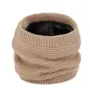 Nuevo Cuello Térmico de Poliéster Cálido para Invierno con Forro de Felpa Lana Color Sólido Tejido Grueso Calentador de Cuello Bufanda de Pulóver Tejida Engrosada para Hombres y Mujeres