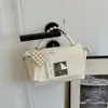 Bolso Cuadrado Pequeño Nuevo para Mujer Primavera y Verano, Bolso de Hombro Versátil y de Moda, Bolso Cruzado, Bolso de Mano con Perlas, Bolso de Viaje de Lujo Ligero