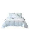 Juego de Cuatro Piezas de Algodón de Fibra Larga de Lujo, Funda Nórdica 100% Algodón, Sábana de Cama de Algodón Puro, Sábana Ajustable, Funda de Colcha, Ropa de Cama para Todas las Estaciones 1.8m