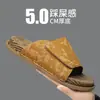 Chanclas de lino para hombre de verano, talla grande, marca de moda, ligeras, suela suave, casual, sandalias de playa de talla grande