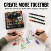 Uau, 48 canetas de pintura para roupas coloridas, marcadores específicos para tecido, canetas de pintura à mão para bolsas de lona de camiseta, conjunto de canetas de colorir DIY